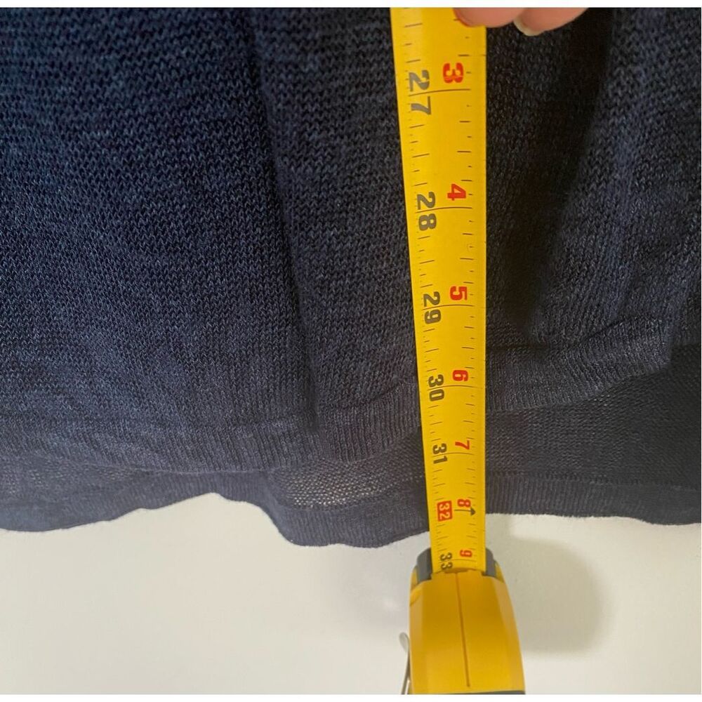 J. Jill Pure Jill Linen Blend Short Dropped sleeve Floral Navy Knit Sz L - Picture 6 of 6